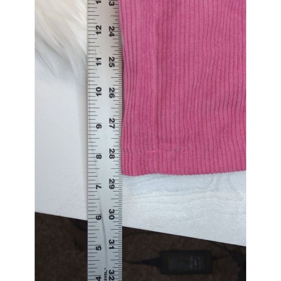 Two Tone Straight Leg Corduroy Panel Pants Bubblegum Pink Hight Waist L 29 - Picture 2 of 12